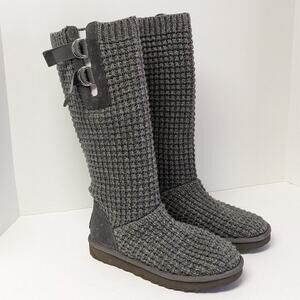 UGG Classic Solene Tall Knit Boots, Grey, Women's 9 M